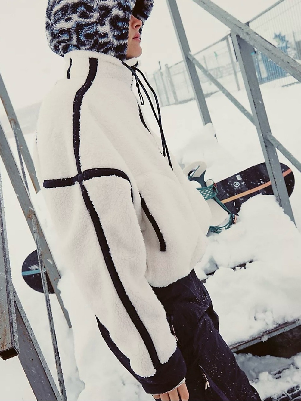 Free People FP Movement Mountain High Half Zip Fleece
White and Black Contrast - Picture 2 of 8